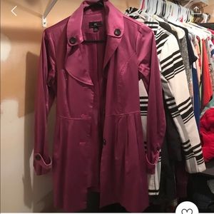 Purple trench coat silky